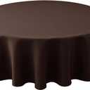 Biscaynebay Textured Fabric Tablecloths Round 60", Brown Water Resistant Table Cloth Small Circle Folding Table Covers for Dining, Kitchen, Wedding & Parties etc. Machine Washable