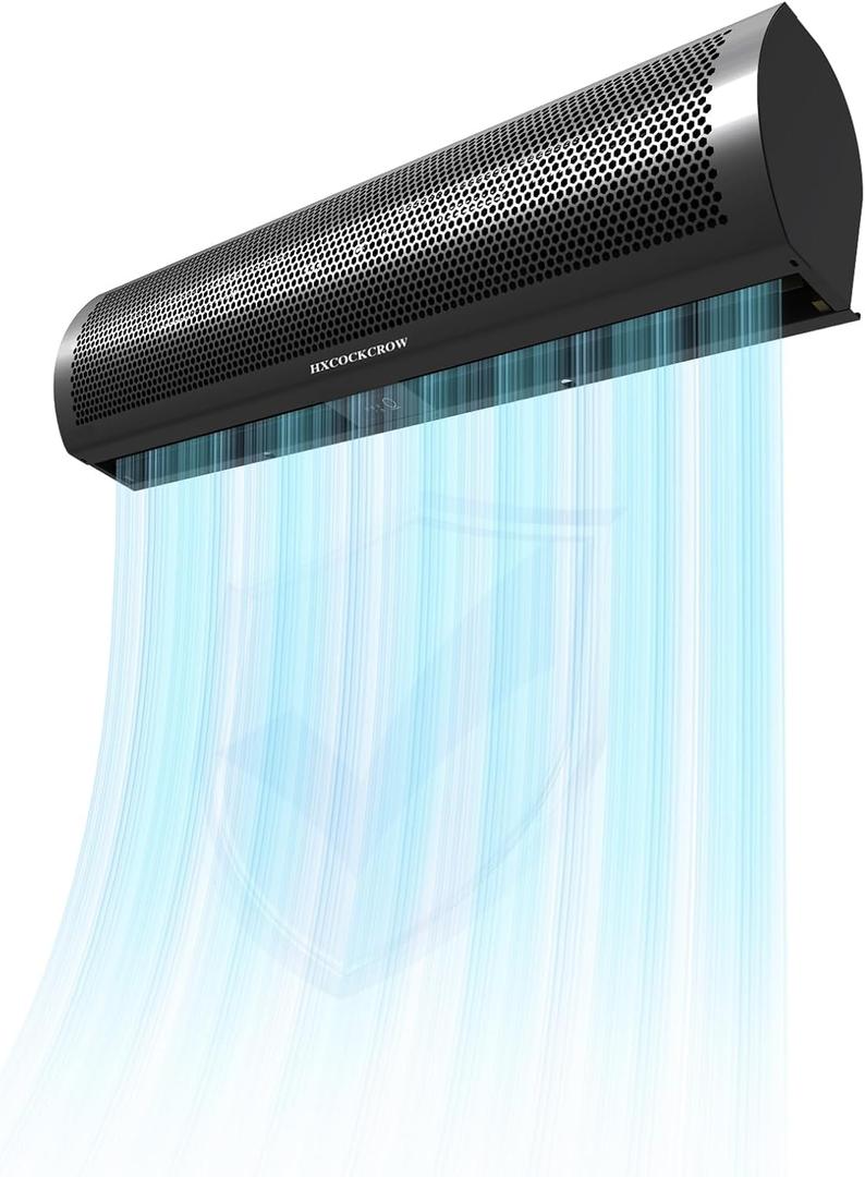 36 Inch Air Curtain for Doors Commercial, Matte Black Wall Mounted Air Fly Fan with Door Magnetic Switch for Home Restaurant Garage, 2068FPM Super Power, Keep Bugs Out