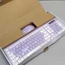 Wireless Keyboard and Mouse Combo, Full-Sized Wireless Keyboard and Adjustable DPI Mouse, 2.4GHz USB Receiver, Silent Keyboard and Mouse for PC, Windows, MAC, Desktop, Laptop(Purple)