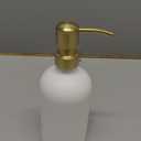 Glass Soap Dispenser - Modern Bathroom & Kitchen Sink Dispenser with Waterproof Labels (White Bottles+Gold Pumps)