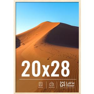 LaVie Home 20x28 Picture Frame for Wall Display, 20x28 Picture Frame Oak with HD Plexiglas, 20 x 28 Poster Frame 1 Pack, Display Frame for Vertical or Horizontal, Classic Collection