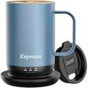 Kepwam Self-Heating Coffee Mug T1-16oz, Fast Heating Rechargeable Heated Coffee Mug, Smart Mug with App & Button Control, Ideal Gift for Coffee Lovers & Hot Drink Enthusiasts