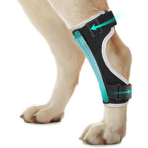 Pawfun Dog Leg Braces for Back Leg Hock and Ankle Joint Support Brace for Weak Rear Legs with 2 Metal Strips, Reflective Edging for Sprain, Injury, Arthritis, Wound Recovery Black,S