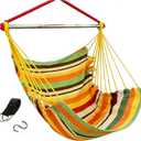 MEI&CO Hammock Chair Swing for Bedroom & Outdoor - 500LBS Capacity Heavy-Duty Hanging Chair with Steel Spreader Bar & Anti-Slip Design | Indoor/Outdoor Hammock Swing with Straps (Orange Yellow)