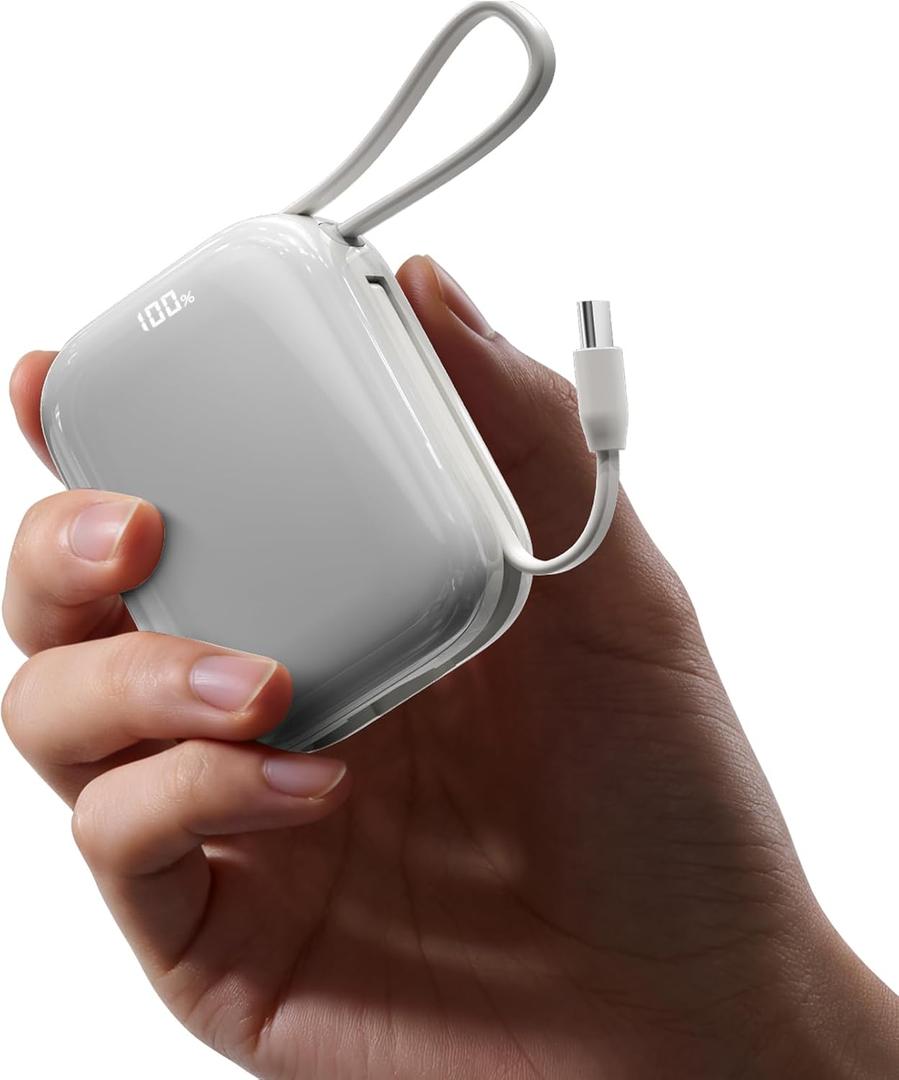 TONEOF 10000mAh Portable Charger Mini Power Bank,Pocket Powerbank PD 22.5W Fast Charging with 2 Cables, Cell Phone Portable Power Banks Battery Compatible with iPhone 17/16/15/14 Pro MAX