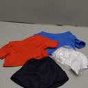 Zhanmai 4 Pcs Stuffed Bear Clothing Crew Neck Bear Shirt Basic Teddy Clothing Stuffed Animal Accessories Classic Plush Tiny Clothes with Black Jean Shorts Fit 12-18 Inches Teddy Dolls Gifts