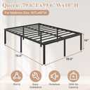 HOBINCHE 20 Inch Queen Size Bed Frame, No Box Spring Needed, Heavy Duty Black Metal Platform Mattress Foundation with Steel Slats, Non-Slip Noise Free Easy Assembly, Large Storage