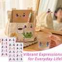 10 Sheet Colorful Cartoon Face Expression Stickers Assorted Funny Eyes Mouth Designs for Water Bottles Suitcases Notebooks DIY Crafts Party Supplies Decorations