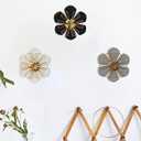 3 x 8 Inch Large Metal Flower Wall Art Multiple Layer Home Decor for Outdoor Bedroom Living Room Office Garden Set of 3