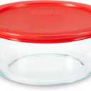Pyrex Simply Store Glass Food Storage Container, Snug Fit Non-Toxic Plastic BPA-Free Lids, Freezer Dishwasher Microwave Safe, 1 Cup