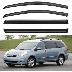 Window Visors Rain Guards Shield for 2004-2010 Toyota Sienna, Out-Channel Window Vent Wind Deflectors Visors Shades for 04 05 06 07 08 09 10 Sienna