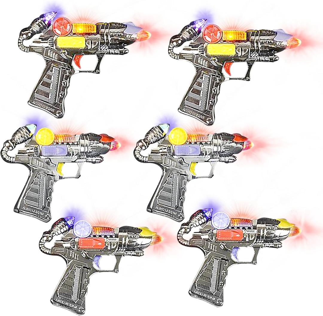 Ranger Hand-Gun Toy Set with Flashing Lights and Sounds by ArtCreativity, 6 Cool Futuristic Handguns, Pretend Play Toy Gun, Great Party Favor - Gift for Boys and Girls, Batteries Included