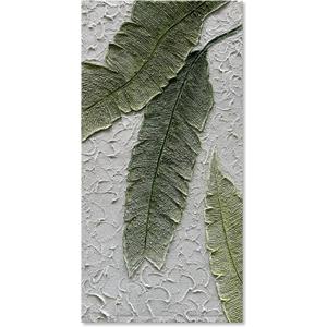 Diathou Art Hand-painted green plants Hand-painted Abstract painting Modern minimalist 3D texture wall art Oil painting Home bedroom wall Art Deco oil painting 48x24 inch vertical mural