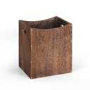 BTY Wood Trash Can 5 Gallon Farmhouse Wastebasket with Handles Rectangular Garbage Bin Small Waste Basket for Office, Kitchen, Living Room, Bathroom, Rustic Brown