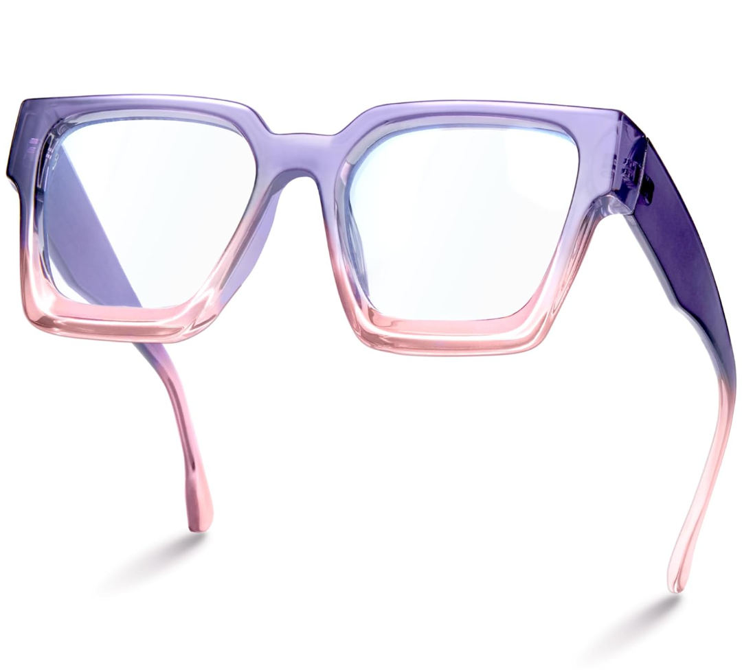 livho Oversized up to 99% Blue Light Blocking Glasses for Woman - Rectangle Fashion Glasses for Computer, Chic Preppy Frame