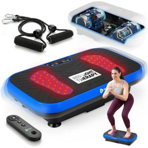 Lifepro VibraRed Vibration Plate with Red Light Therapy & Resistance Bands 99 Speeds, 9 Presets, <70dB Oscillation — Vibration Plate for Lymphatic Drainage, Infrared Foot Therapy, Wellness, Relaxation, Blue