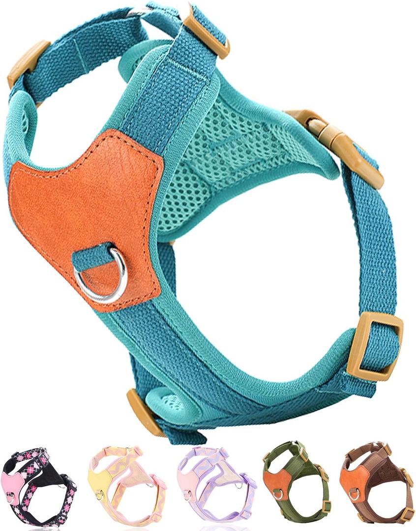Blue Mediums Dog Harness for Medium Dogs, No Pull Dog Harness with 2 Leash Clips, Puppy Harness,Dog Vest Harness(Blue, M)