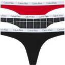 Calvin Klein womens Carousel Logo Cotton Stretch Thong Panties, Multipack, Small