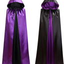 Unisex Reversible Hooded Cloak Cape For Christmas Halloween Party Vampires Cosplay Costumes One Size 