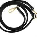 HAHIYO Adjustable Smooth Black Leather Purse Chain Strap Length 31.5-55.1 Inch Gold Hardware for Shoulder Cross Body Sling Purse Replacement Comfortable 0.47 Inch Wide 4.7mm Extra Thick 1 Pack