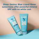 Blue Lizard Sheer Face Mineral SPF 50 Sunscreen Lotion, 100% Mineral Formula, Blue Light Protection, Lightweight, No White Cast, Nourishes and Hydrates, Paraben-Free, Fragrance-Free, 1.7 fl oz