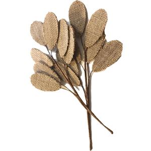 Elegant Blooms & Things 2 Ct. Burlap Leaves on Wire Pick, Flower Arrangements, Boutonniere, Corsage, Bouquets