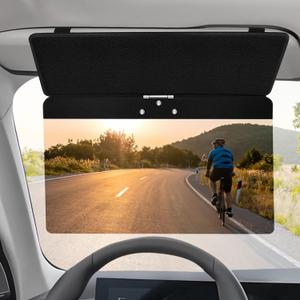 2025 Upgraded Sun Visor Extender for Car, Polarized Car Visor Extender Sun Blocker, Sunvisor Extender for Cars and Protect UV Ray, Safe Driving, Universal (ZHUANZHOU01-Black)