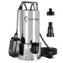 LANCHEZ 1.6 HP Stainless Steel Submersible Water Pump 5500GPH High Flow with Float Switch Long Cord, Sump Pump for Quick Water Removal from Swimming Pool Flooded Basement Pit Sewage Sink Pool Tub