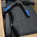 HLDIRECT Gaming Chair with Footrest, Lumbar Support & Headrest, Black&Blue, Standard