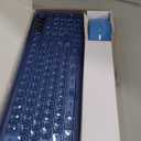 Blue Light Up Keyboard and Mouse Wireless,Cute 2.4Ghz Cordless Rechargeable Transparent Backlit Keyboard,15 Backlight Effects,Volume Knob,RGB Mouse with 3 DPI for Mac Computer PC Laptop Desktop iPad