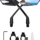 2 Pack Anti-Glare Convex Handlebar Bike Mirror with 2 Reflective Stickers, Wide Angle UHD Rearview Glass, Safe Universal Accessories for Bicycle Ebike Scooter Motorcycle Snowbike