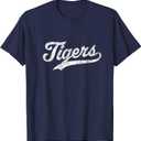 Tigers Mascot T Shirt Vintage Sports Name Tee Design T-Shirt, S