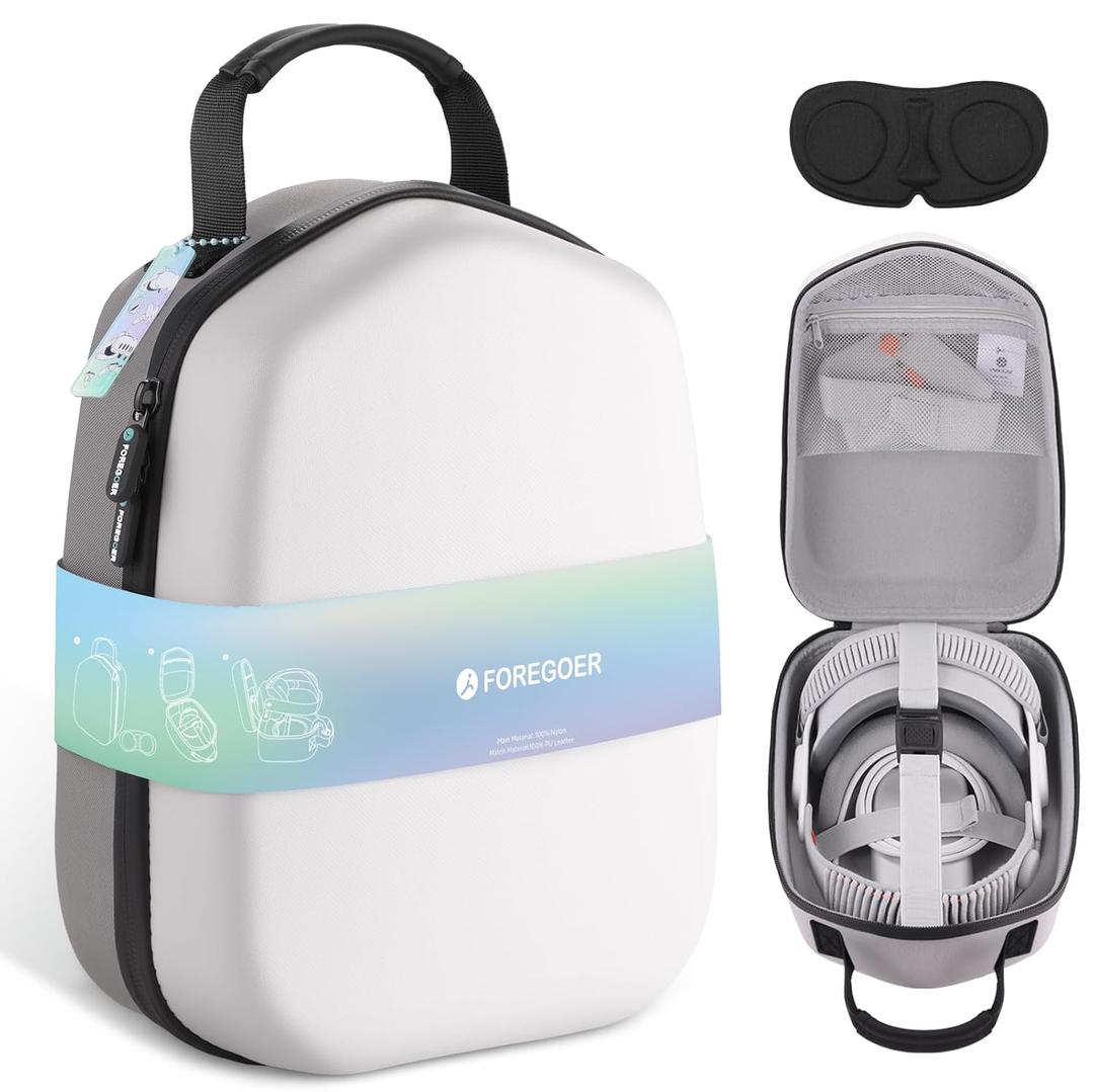 FOREGOER Hard Carrying Case Compatible with Meta Quest 3S/Quest 3/Oculus Quest 2 Official Original/Elite Strap VR Gaming Headset, Portable Travel Vision Pro Case for Touch Controllers Accessories