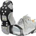 ice Snow Grips: 10 Nail Spikes, Stretchable Snow Grips for Men Women. Ideal for Winter Activities Like Walking, Running, Hiking, Mountaineering, Ice Fishing, or Dog-Walking (M:5-7 W:3-5)