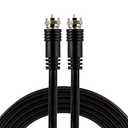 GE RG6 Coaxial Cable, 15 ft. F-Type Connectors, Double Shielded Coax, Input Output, Low Loss Coax, Ideal for TV Antenna, DVR, VCR, Satellite Receiver, Cable Box, Home Theater, Black, 33627