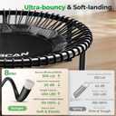BCAN BT2 450/550LBS Mini Rebounder Trampoline for Adults with Bar, Fitness Trampoline with Bungees, Adjustable Handle, Stable & Quiet, Indoor Outdoor, Whole-Body Workout & Relaxation at Home-40IN