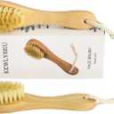 Natural Bristles Wooden Face Cleaning Brush Wood Handle Facial Cleanser Nose Scubber Exfoliating Facial Skin Care Pack of 2