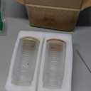 Icesip 2 Pcs 16 oz Glass Cup with Lids and Straws Brush Hobnail Vintage Glasswar for Juice Iced Coffee Soda Cocktail Whiskey(Hobnail*2)