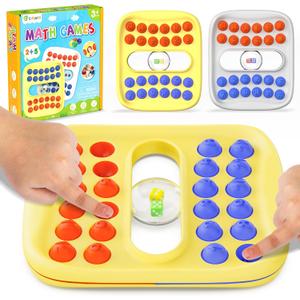 D-FantiX Pop Sensory Fidget Toys for Kids, Math Dice Educational Learning Activity, Portable Travel Board Game, Interactive Family Nights Party Fun for Adults & Kids, Ideal for Classroom & Road Trips