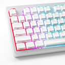 HITIME XVX Keycaps, Crystal Jelly Keycaps 75 65 60 100 Percent, White Custom Side Printed Key caps for ANSI/ISO Layout 61/68/84/87/98/104 Gaming Mechanical Keyboard, OEM Profile 136 Keys
