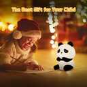 TLAOTNIY Squishy Cute Panda Night Light,Voice Controlled Light with 4 Color Modes Soft Silicone USB Charging Panda Lamp for Kids Room,Novelty Animal Night Lamp for Decor (C-1pack)