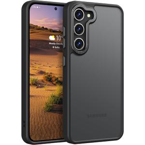 Rayboen for Samsung Galaxy S23 Plus case, Translucent Frosted Skin Feel Anti-Scratch Hard PC Back Soft Silicone Edge, Slim Fit Shockproof Protective Phone Cover for Samsung S23+ Plus, Matte Black