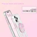 Magnetic Case for iPhone 15 Pro, 3D Pink Magnetic Stand Bowknot Phone Case, Cute Pink Clear Bow Aesthetic Design Soft Durable TPU Transparent Protective Cover for Women Girls-04