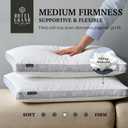 Hotel Grand Bed Pillows King Size Set of 2, 500 Thread Count Cotton Cover, Down Alternative Hotel Pillow for Side, Back, or Stomach Sleepers, Medium Firm Hypoallergenic 18x34