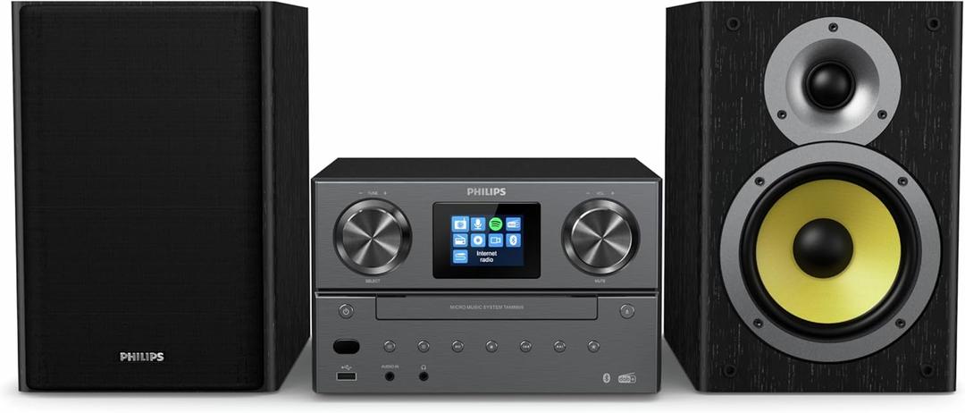 PHILIPS Tam8905 Music System with Internet Radio, Dab+, W128298884 (Internet Radio, Dab+, Bluetooth, Cd, USB, and Spotify Connect)