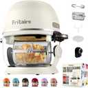 Non Toxic Air Fryer - Glass AirFryer 5 Quart w/ 360 Visibility, Self-Cleaning, 400F Vortex Air Fryer for Even Cooking, BPA-Free Teflon Free, 9-in-1 Functions, Rotisserie, Roast, Bake, White