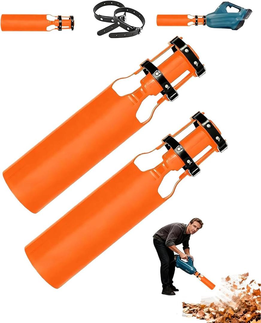 Leaf Blower Air Booster, Speed&Power Cyclone 2X Air up Extension Nozzle, Universal Airflow Amplifier for Leaf Blower Attachment, Compatible with 2-4 Inch,Cleanup Artifact for Lawn, Driveway(2PCS)