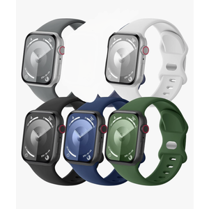 5 Pack Sport Band Compatible with Apple Watch Band 46mm 44mm 45mm 40mm 42mm 38mm 41mm 49mm Men Women, Soft Silicone Waterproof Strap for iWatch Band Series 11 10 9 8 7 6 5 4 3 2 1 SE Ultra