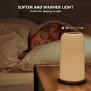 ROOTRO Touch Bedside Table Lamp, [Sleek Design & RGB Mode] 3 Way Dimmable Small Lamp for Bedroom, LED Lamp with Warm White Lights, Multi-Color Smart Nightstand Lamp for for Living Room Home Gifts