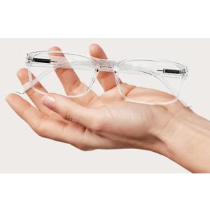 Gaoye 2-Pack of Reading Glasses - Blue-Light Filter, UV Protection - Readers with Rectangle Frames (1.5 x, Clear + Leoparde)